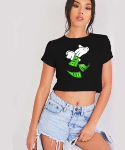 Mickey Mouse Make It Rain Money Crop Top Shirt