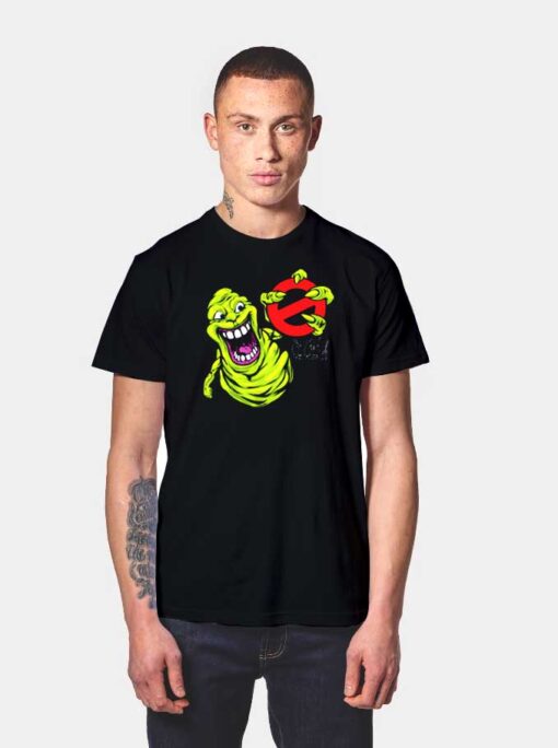 Monster Slimer Ghostbusters Logo T Shirt