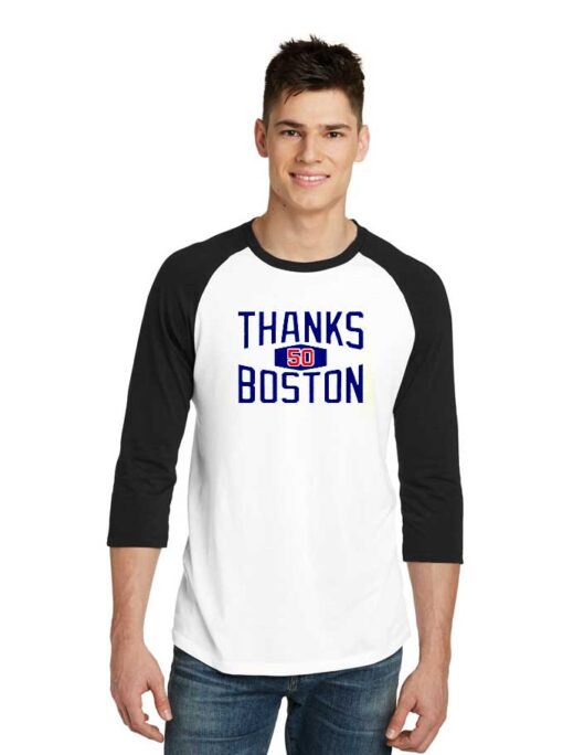 Mookie Betts Thanks Boston 50 Raglan Tee