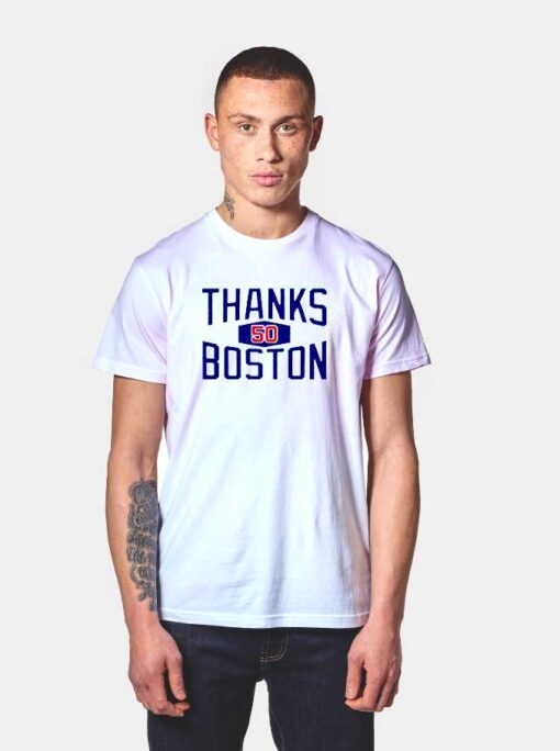 Mookie Betts Thanks Boston 50 T Shirt