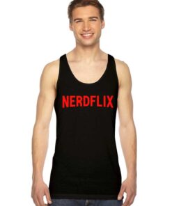 Nerdflix Parody Netflix And Chill Logo Tank Top