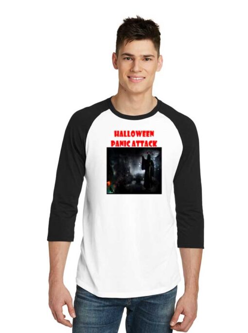 Panic Attack Is Halloween Logo Raglan Tee