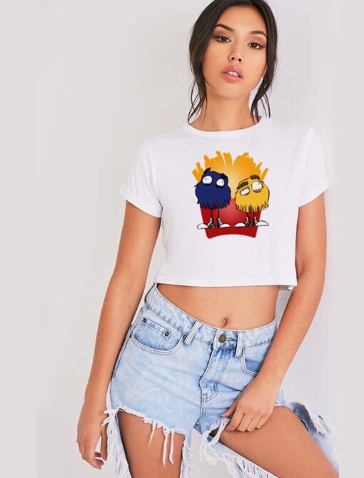 Potato Fry Guys McDonands Mascot Crop Top Shirt