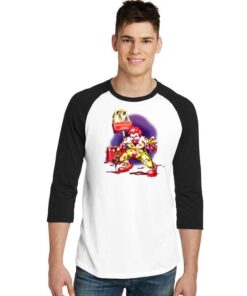 Ronald Serial Killer Clown Of McDonalds Raglan Tee