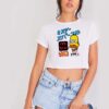 Simpsons Mr Sparkle Japanese Advert Crop Top Shirt