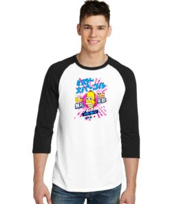 Simpsons Mr Sparkle Rising Sun Japanese Flag Raglan Tee