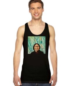 Sitting Bull In Liquid Green Painting Tank Top