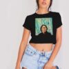 Sitting Bull In Liquid Green Painting Crop Top Shirt