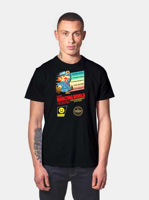 Super Adulting World Mario Parody T Shirt