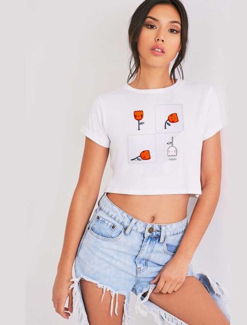 The Life Of Ghost Tulip Flower Halloween Crop Top Shirt