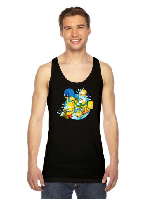 The Simpsons Family Playing Water Tank Top