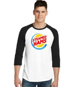 The Simpsons Steamed Hams Burger King Raglan Tee