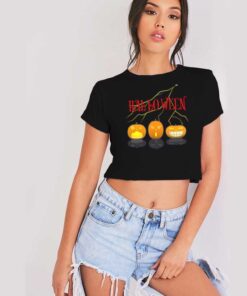 Three Halloween Pumpkins Thunder Crop Top Shirt