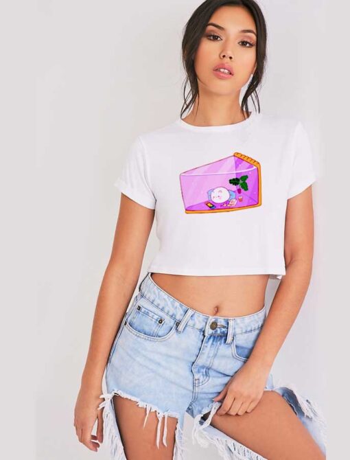 Translucent Pie Kawaii Cat Crop Top Shirt