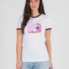 Translucent Pie Kawaii Cat Ringer Tee