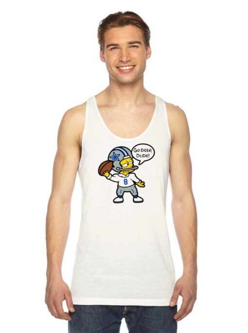 Troy Aikman Bart Simpson Football Tank Top