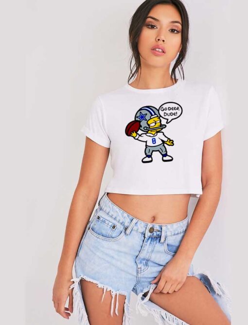 Troy Aikman Bart Simpson Football Crop Top Shirt