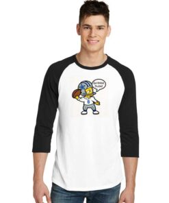 Troy Aikman Bart Simpson Football Raglan Tee