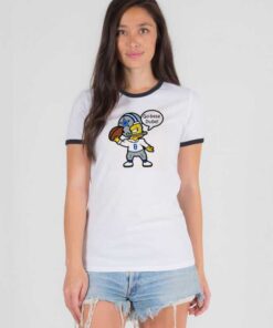 Troy Aikman Bart Simpson Football Ringer Tee