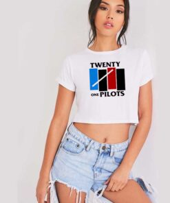 Twenty One Pilots Black Flag Logo Crop Top Shirt