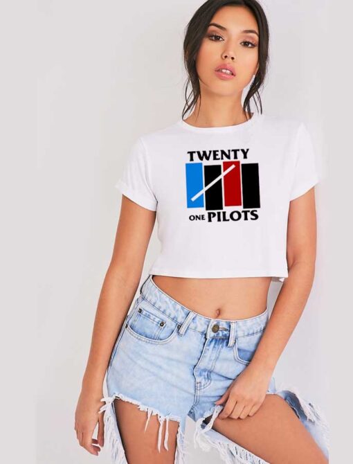 Twenty One Pilots Black Flag Logo Crop Top Shirt