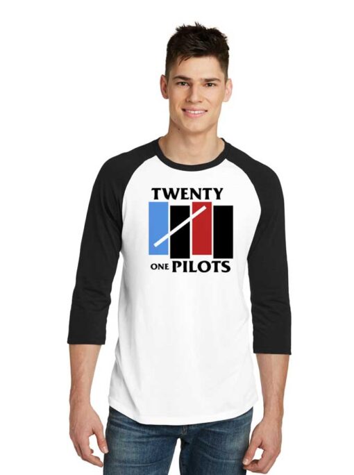 Twenty One Pilots Black Flag Logo Raglan Tee