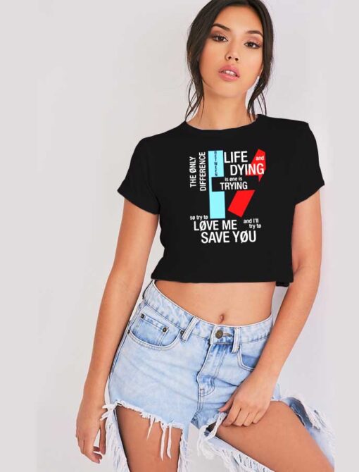 Twenty One Pilots Typography Song Crop Top Shirt