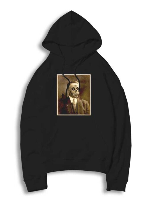 Vintage Satan Demon Face Portrait Hoodie