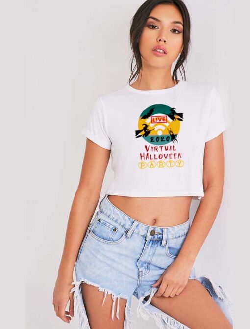 Virtual Halloween Party 2020 Live On Zoom Crop Top Shirt