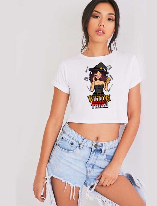 Witch Makeup Trial Halloween Crop Top Shirt