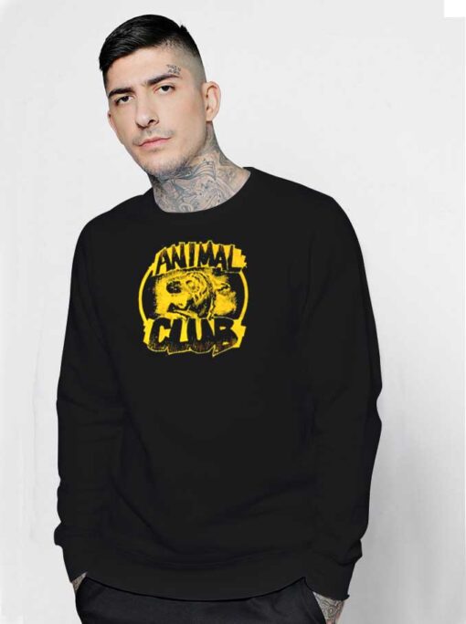 Animal Club Grunge Style Logo Sweatshirt