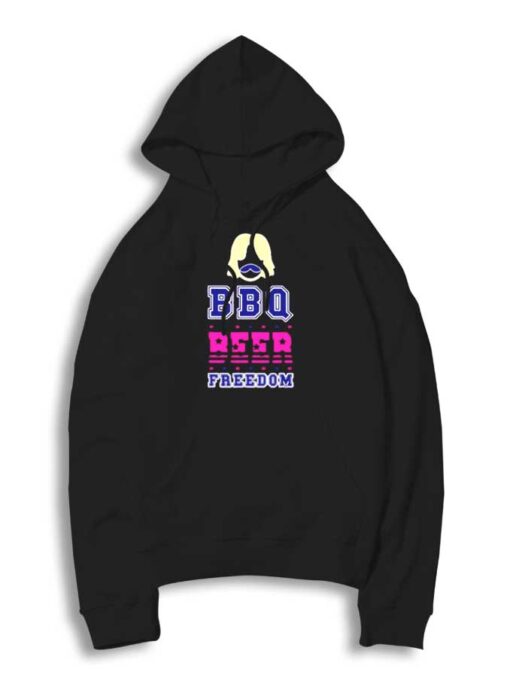 BBQ Beer Freedom And Moustache Hoodie