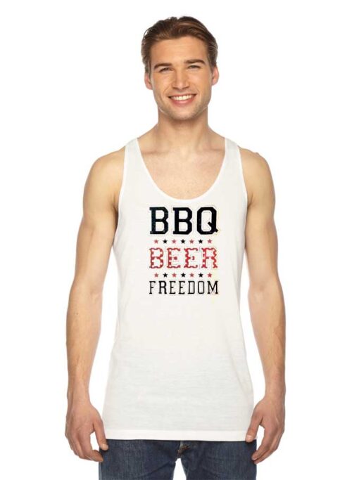 BBQ Beer Freedom Star Quote Tank Top