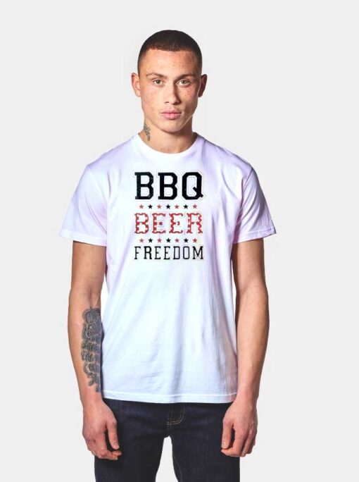 BBQ Beer Freedom Star Quote T Shirt