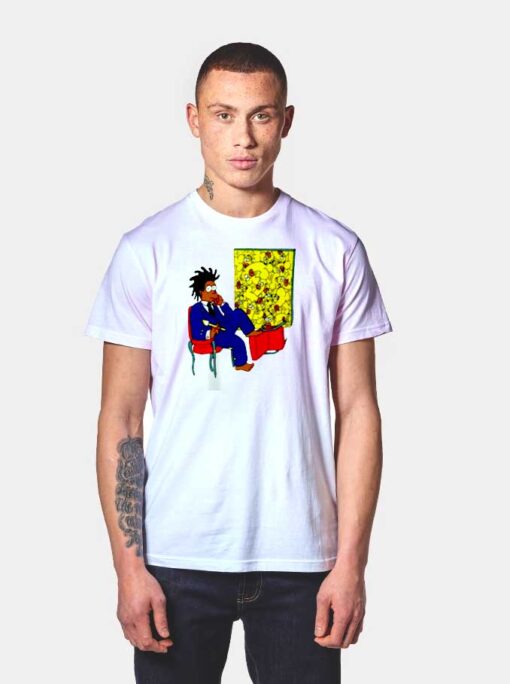 Basquiat Simpson Cartoon Painting T Shirt