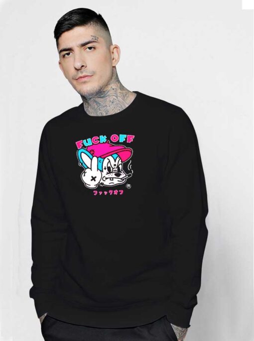 Fuck Off Japanese Cartoon Mouse Sweatshirt