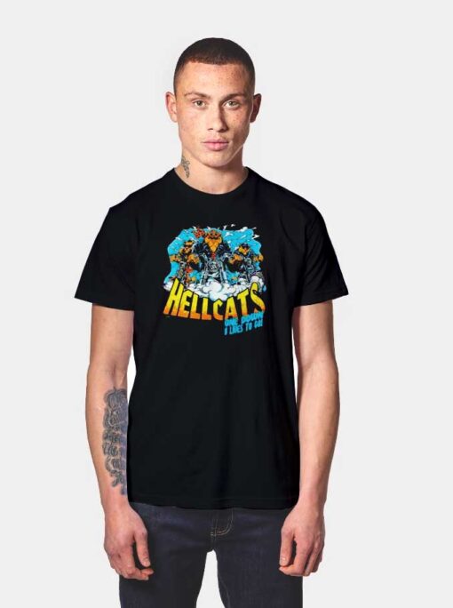 Hellcats One Down 8 Lives Vintage T Shirt