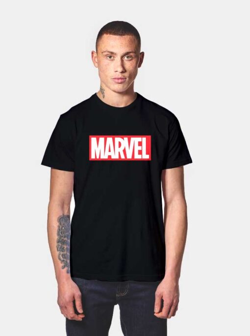 Marvel Classic Distressed Hero Logo T Shirt