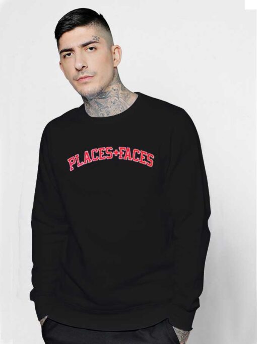 Places And Faces Logo Jersey Style Sweatshirt