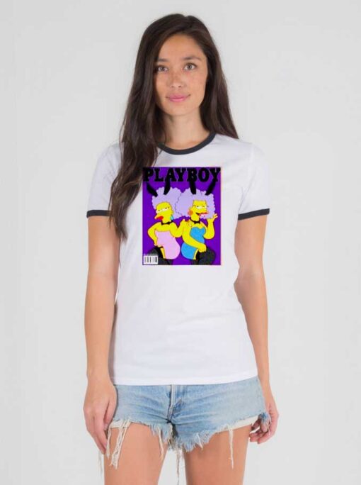 Playboy The Simpsons Bunny Girl Ringer Tee