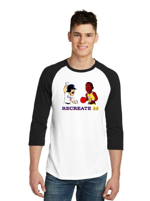 Recreate 88 Baseball and Basketball Raglan Tee