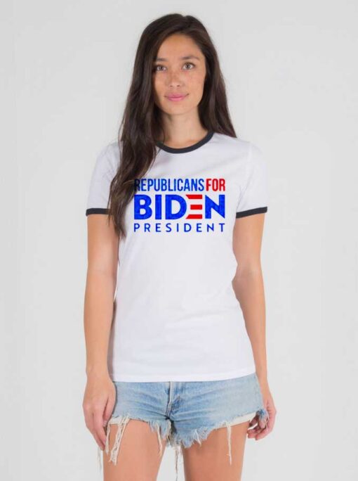 Republicans For Biden President America Ringer Tee