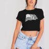 4th of July Ping Pong American Flag Crop Top Shirt