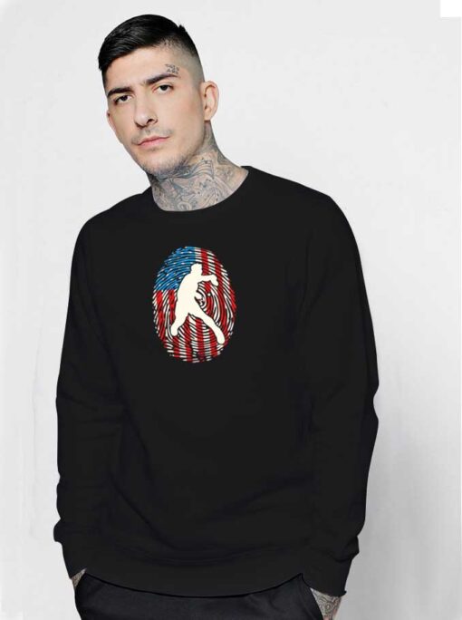 4th of July Ping Pong US American Flag Fingerprint Sweatshirt
