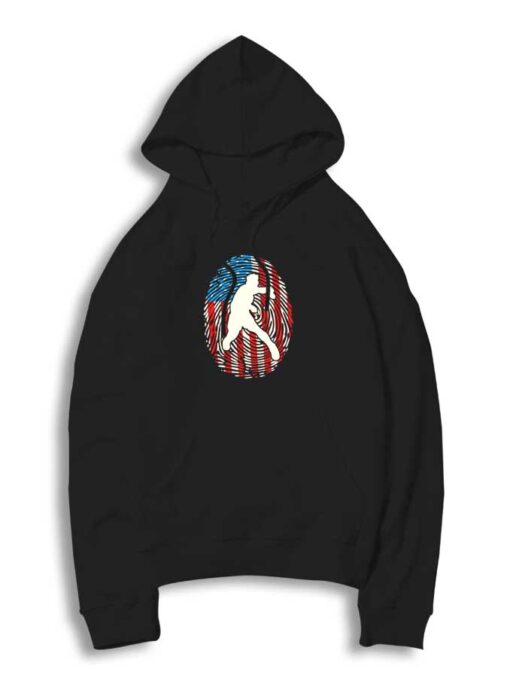 4th of July Ping Pong US American Flag Fingerprint Hoodie