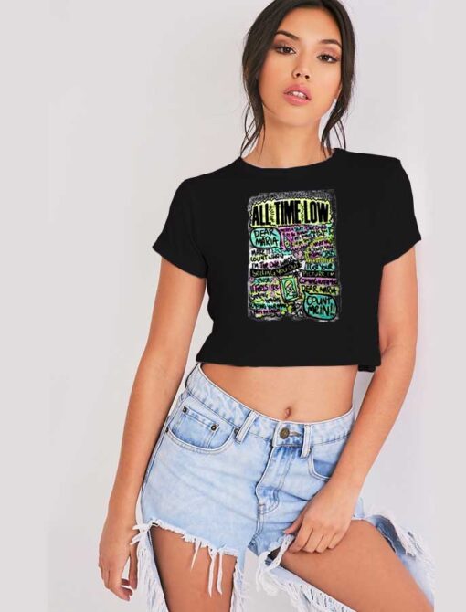 All Time Low Dear Maria Street Art Crop Top Shirt