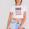 BBQ Beers Freedom America Flag Crop Top Shirt