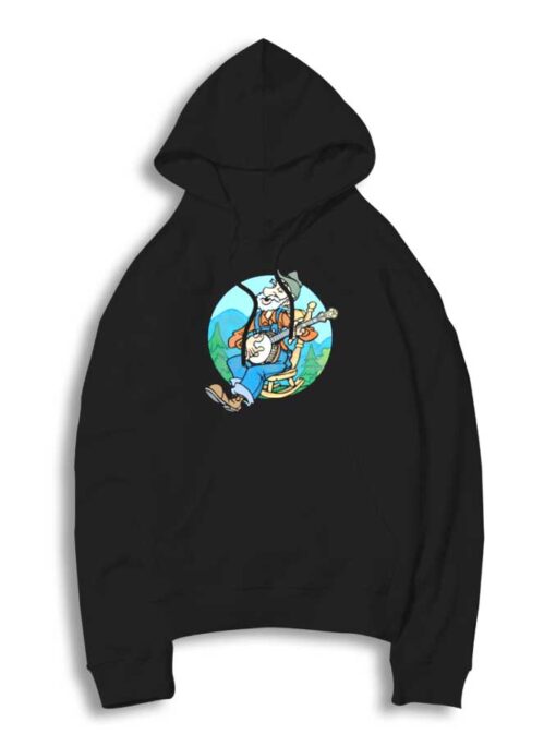 Banjoman Funny Cartoon Musician Hoodie