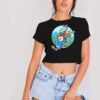 Banjoman Funny Cartoon Musician Crop Top Shirt