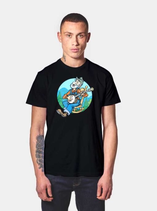 Banjoman Funny Cartoon Musician T Shirt